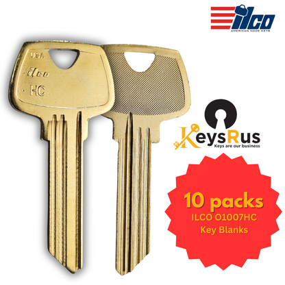 ILCO O1007HC Key Blanks – 10 Pack | 6-Pin HC Section Key for Sargent Locks | Nickel Silver