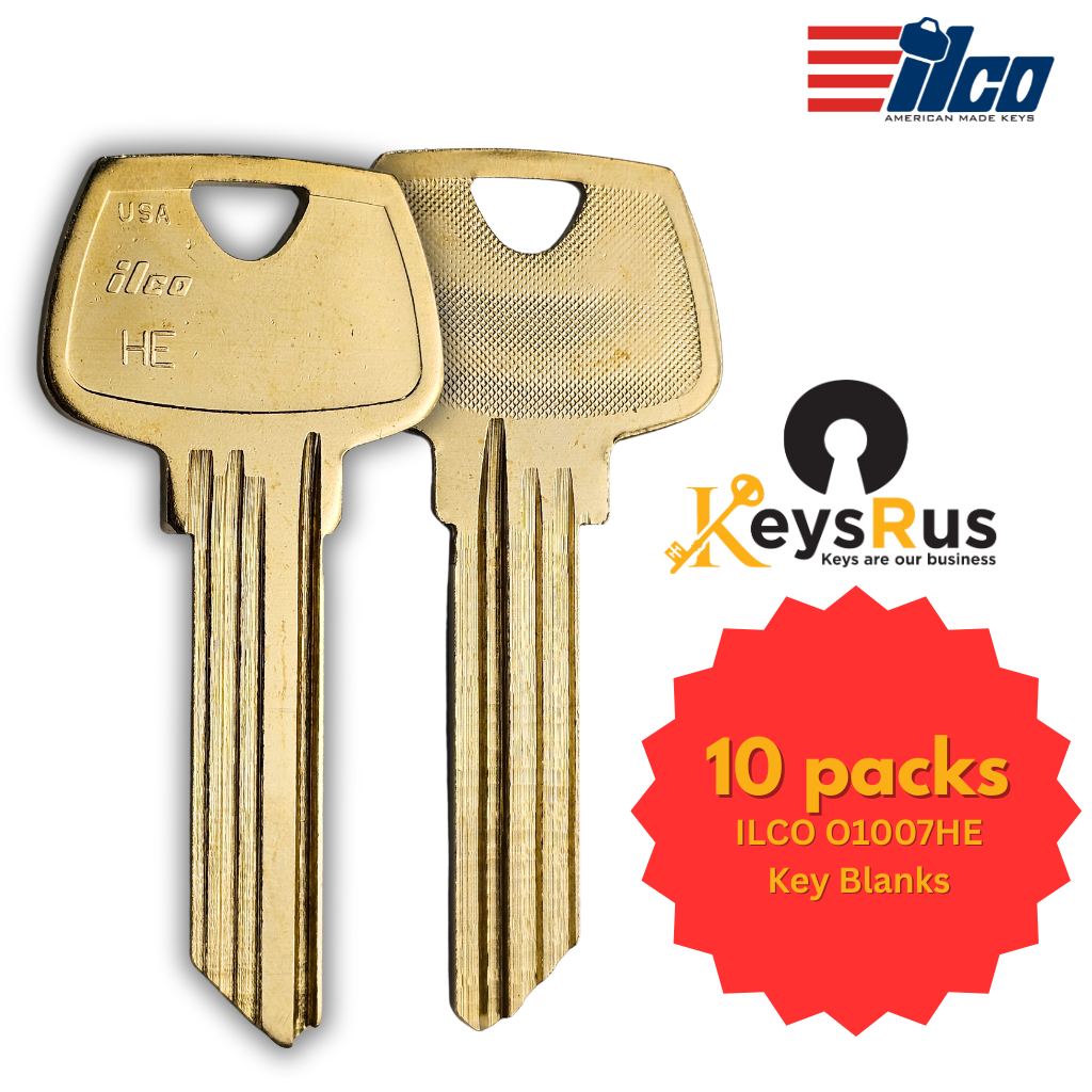 ILCO O1007HE Key Blanks – 10 Pack | 6-Pin HE Section Key for Sargent Locks | Nickel Silver