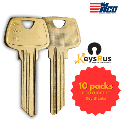 ILCO O1007HE Key Blanks – 10 Pack | 6-Pin HE Section Key for Sargent Locks | Nickel Silver