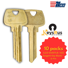 ILCO O1007LB / S23 Sargent Key Blank – 6-Pin – 10/Pack | LB Section | Nickel Silver
