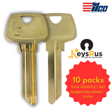 ILCO O1007LC / 01007LC Sargent Key Blanks – 10 Pack | 6-Pin LC Keyway | Nickel Silver