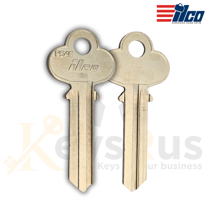 ILCO P54F Key Blanks, 10 Pack, Fits Canada Post and Peach Mailbox Locks, Nickel-Plated Brass, Made in USA