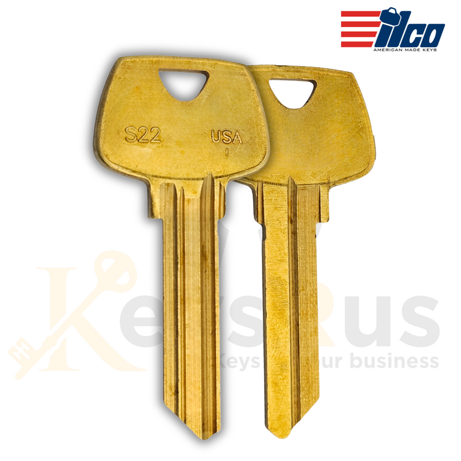 ILCO S22-BR/ 01007LA Key Blanks, 10 Pack