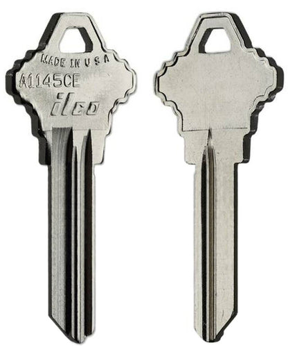 Ilco 1145CE Key Blanks – 10-Pack | Nickel-Plated Brass 5-Pin Blanks for Schlage C Keyway Locks