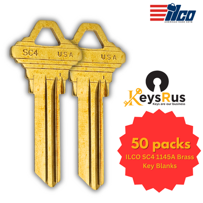 SC4-BR Key Blanks  | ILCO Solid Brass 6-Pin Blanks for Schlage SC4 Keyway Locks