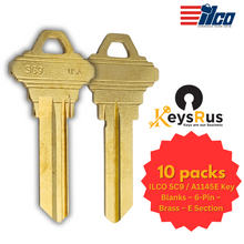 ILCO SC9 / A1145E Key Blanks – 6-Pin – Brass – E Section – 10 Pack – Uncut for Schlage Locks (Taylor Line)