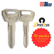 Ilco SUZ12 / X179 Key Blanks – 10 Pack for Suzuki Motorcycles/ATVs | Nickel‑Plated Brass (Uncut)