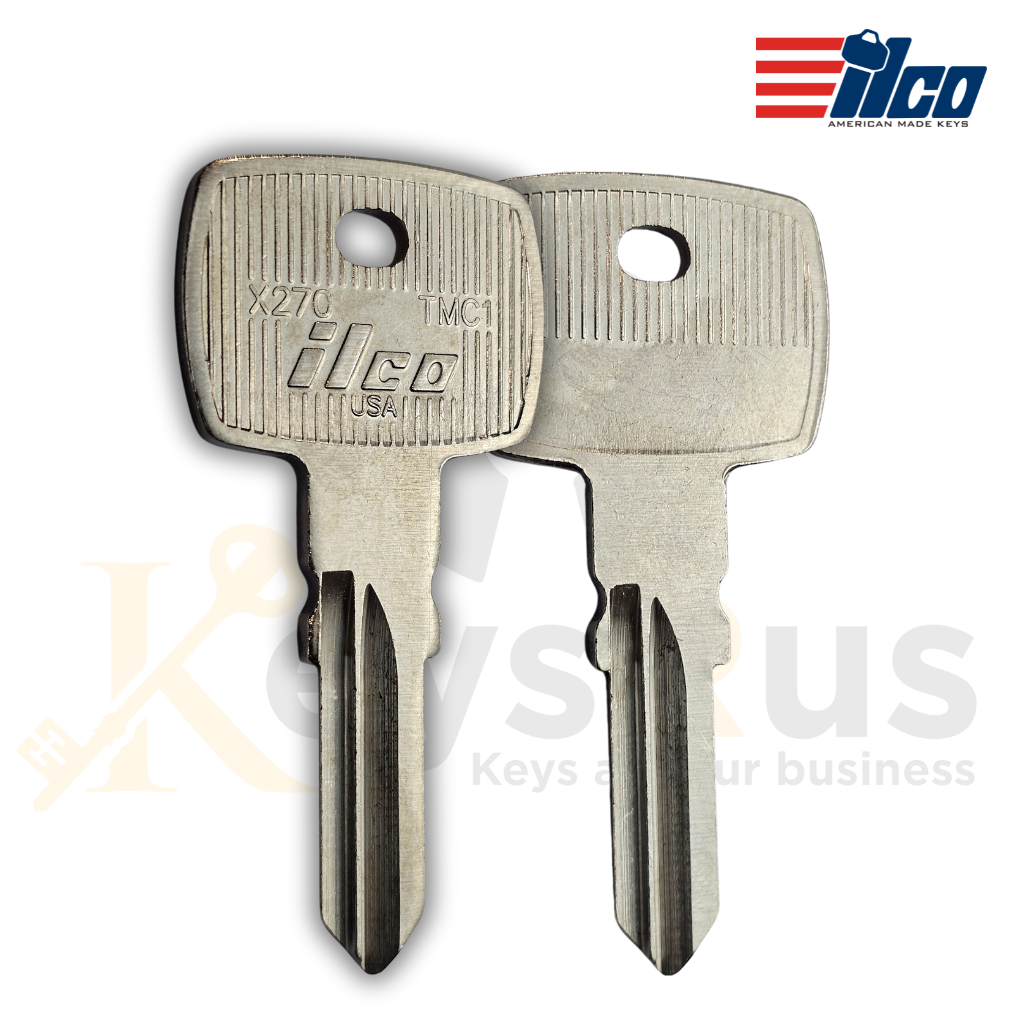Ilco TMC1 / X270 Key Blanks – 10 Pack for Triumph, Aprilia, KTM & More | Nickel‑Plated Brass (Uncut)