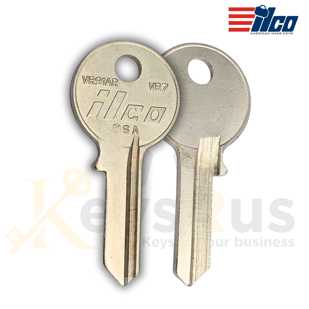 ILCO VR7/VR91AR Key Blanks – 10 Pack – High-Quality Nickel-Plated Brass for Viro, Brinks, Guard Security & More