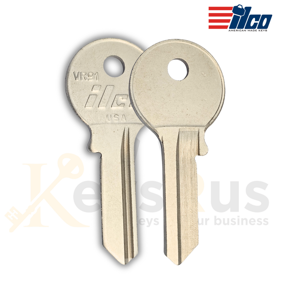 ILCO VR2 / VR91 Key Blanks, 10 Pack, Premium Nickel-Plated Brass for Viro, Brinks, Guard Security & More