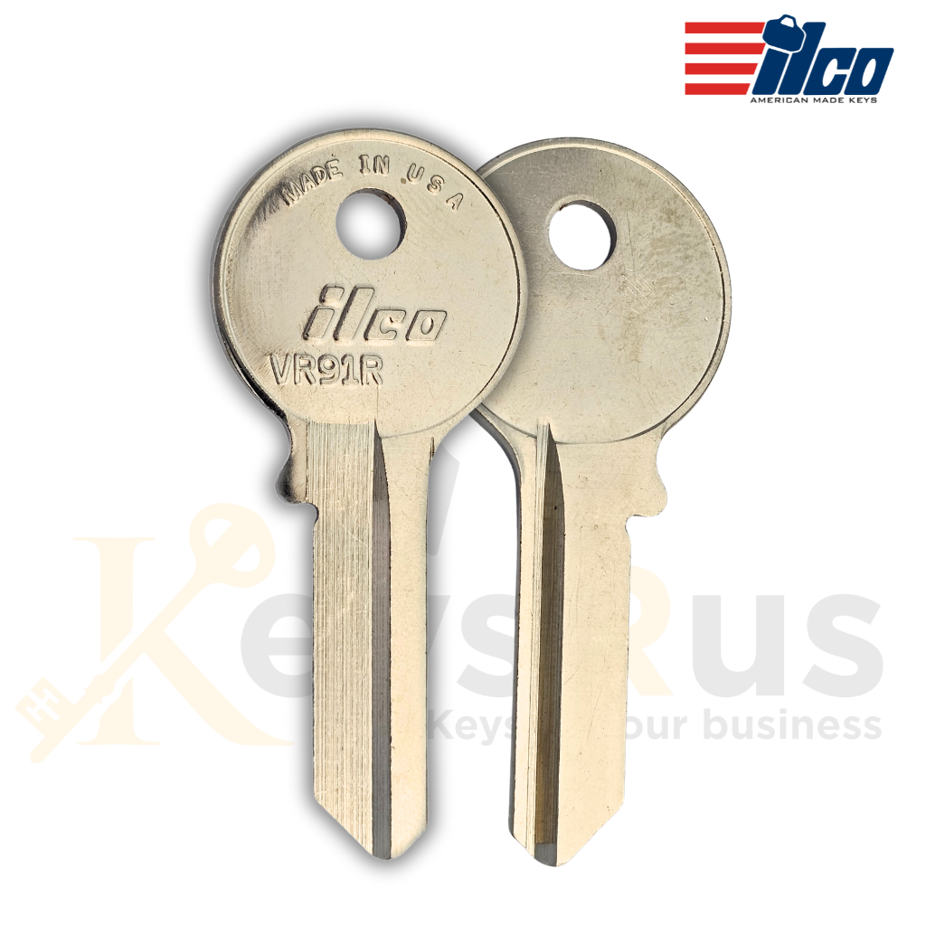 ILCO VR91R Key Blanks – 10 Pack – Nickel-Plated Brass Key Blanks for Viro, Brinks, Guard Security & More
