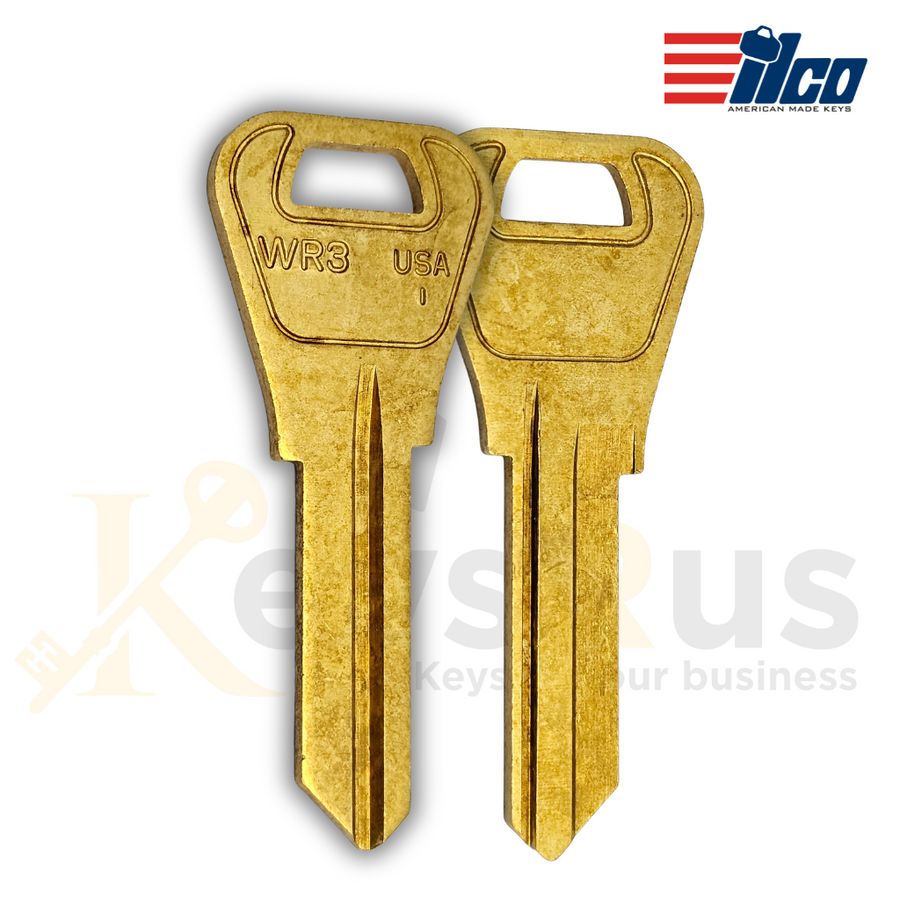 ILCO WR3-BR Weiser Key Blanks, 50 Pack, High-Quality Brass Replacement Keys for Residential & Commercial Locks