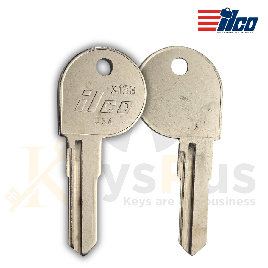 Ilco X133 Key Blanks, 10 Pack for Harley‑Davidson Motorcycles, Nickel‑Plated Brass (Uncut)