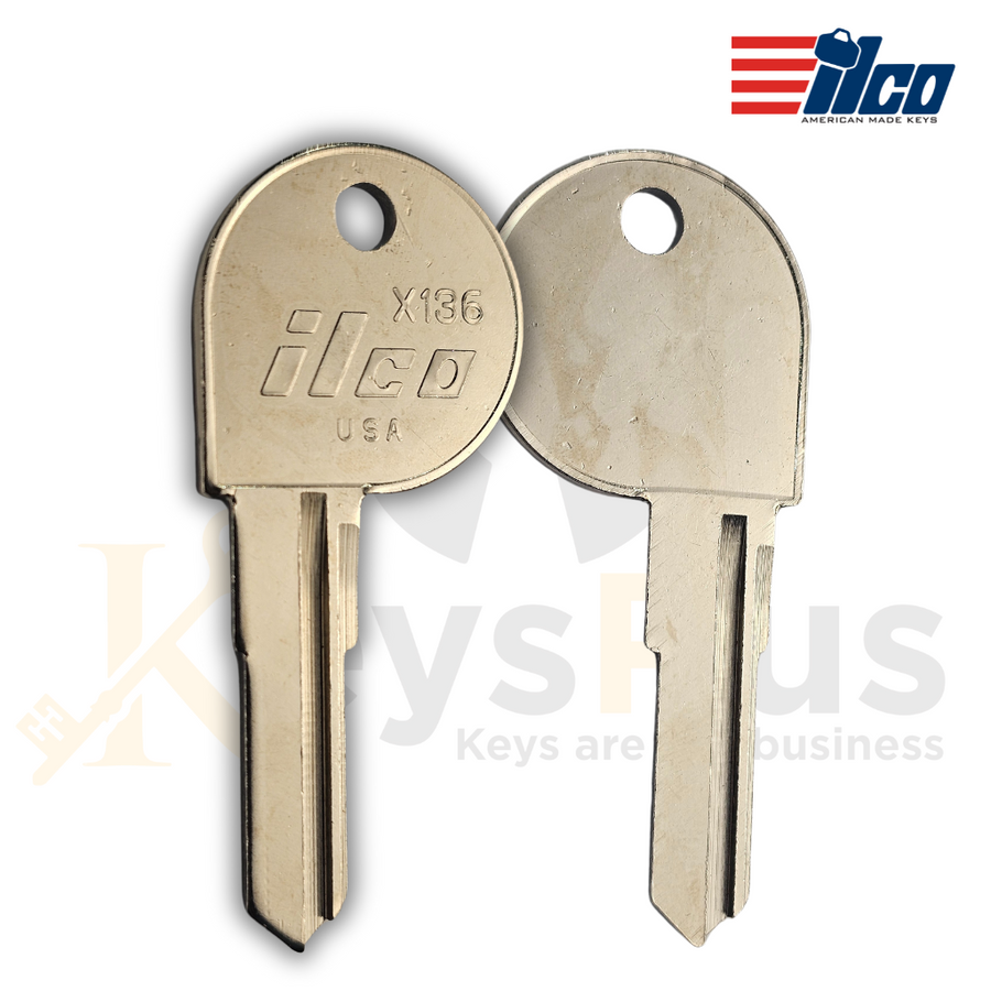 Ilco X136 Key Blanks, 10 Pack for Harley‑Davidson Motorcycles, Nickel‑Plated Brass (Uncut)