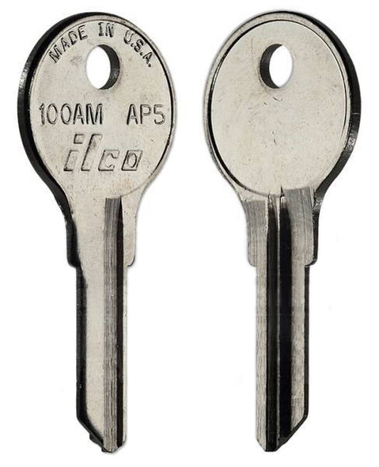 ILCO 100AM / AP5 Key Blanks – 10 Pack | Nickel Plated Brass | Master Key Compatible with Chicago, Diebold, Mosler, Steelcase & Trimark