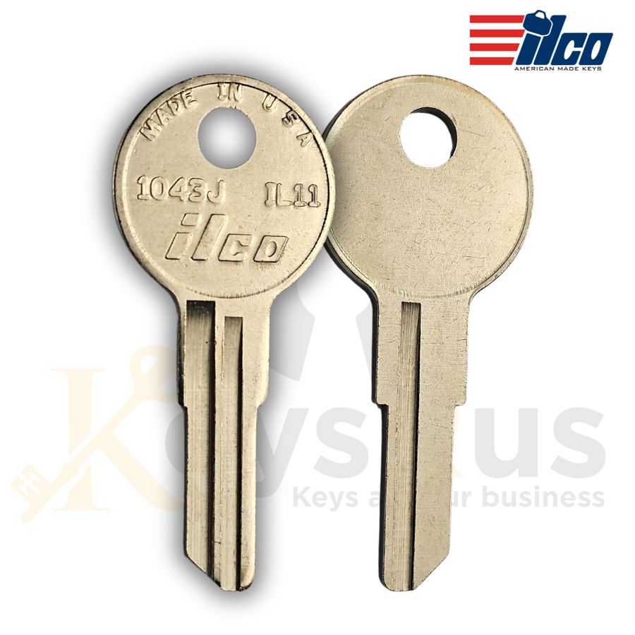 ILCO 1043J / IL11 Key Blanks, 10 Pack, Furniture & Cabinet Lock Compatible, Brass, Made in USA