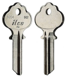 ILCO 1054 / IN2 Key Blanks – 10 Pack – Nickel Plated Brass Keys for Ilco & More