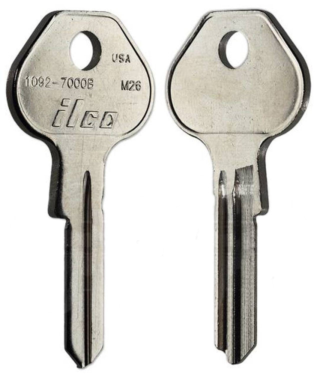 ILCO 1092-7000B / M26 Key Blanks – 10 Pack | Master Padlock Pro Series 6-Pin Key Blanks | Nickel-Plated Brass