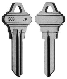 ILCO 1145E / SC8 Key Blanks – 10 Pack | Nickel Plated Brass | 5 Pin | Genuine Taylor Brand