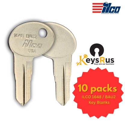 ILCO 1648 / BAU2 Key Blank – For Bauer, Eberhard, Featherlite, Jayco, Leer (AE01–AE060) – 10 Pack