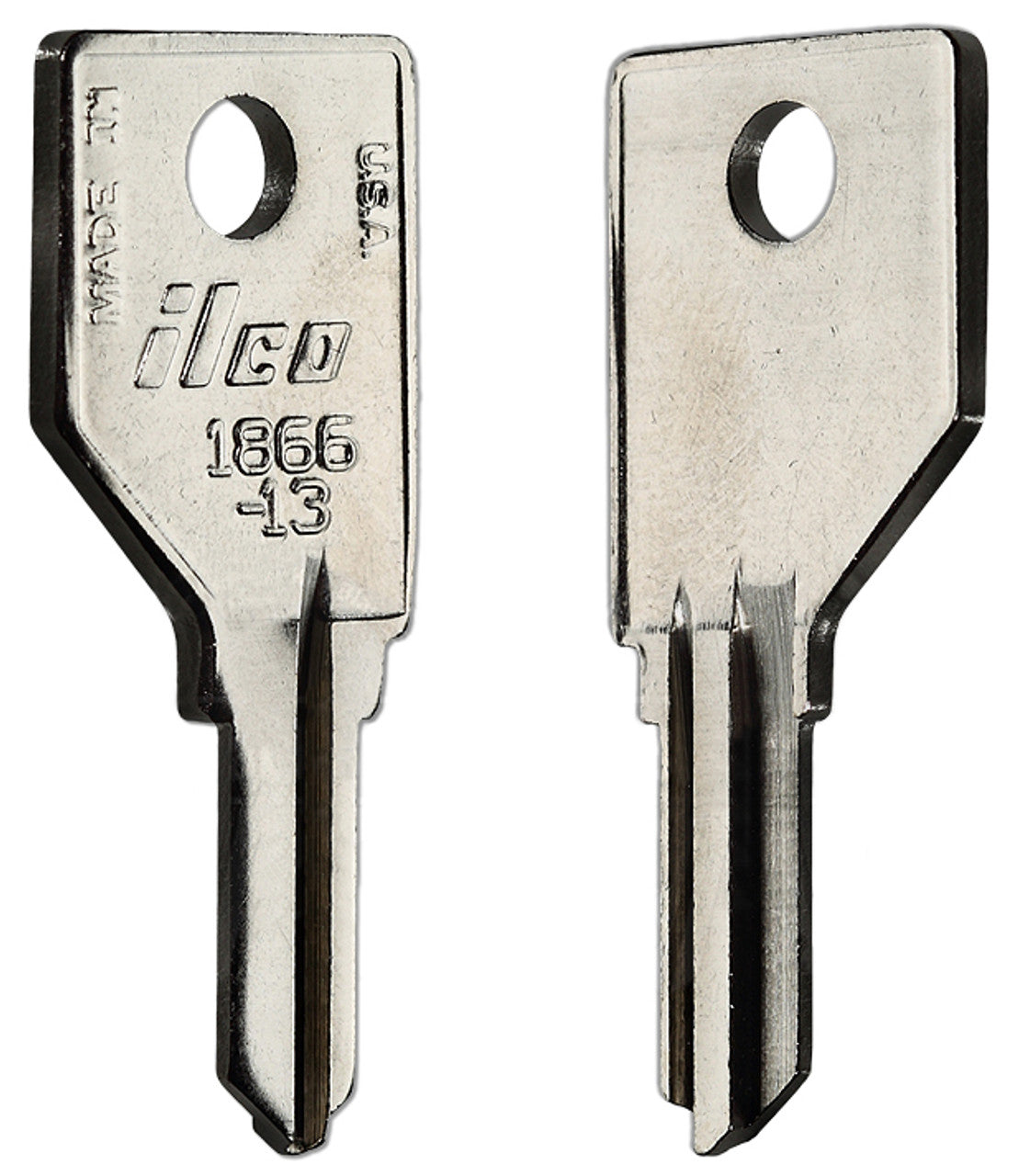ILCO 1866-13 / PU13 Key Blanks – 10 Pack | Compatible with Furniture & Toolbox Locks | Nickel-Plated Brass