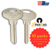 ILCO A1176 / KW5 Key Blanks – 10 Pack | 6-Pin Kwikset Key Blank | Durable Nickel-Plated Brass
