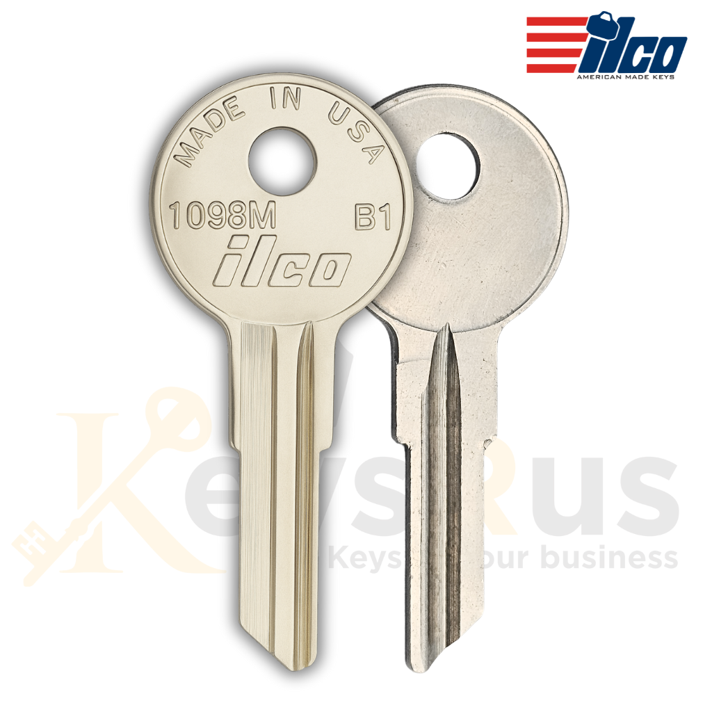ILCO B1 (1098M) Nickel-Plated Brass Key Blank – 10 Pack, Fits Automotive, Lawn Equipment, & More