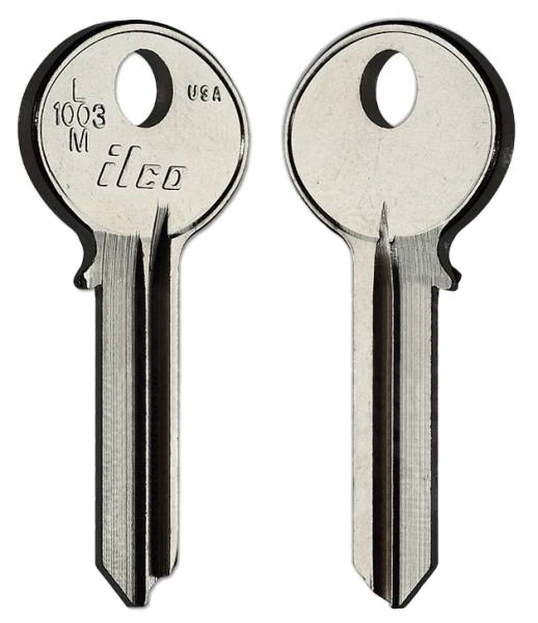 ILCO L1003M / CO105 Key Blanks – 10 Pack | Fits Boat Switches, CCL, Simplex, Cutler Mailbox Locks – Nickel-Plated Brass