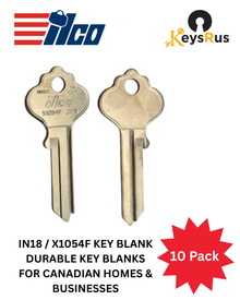 IN18 / X1054F Key Blank – 10/Pack ILCO | Durable Key Blanks for Canadian Homes & Businesses