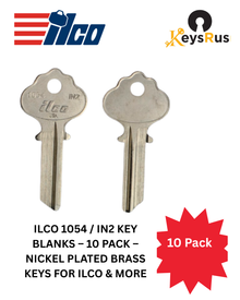 ILCO 1054 / IN2 Key Blanks – 10 Pack – Nickel Plated Brass Keys for Ilco & More