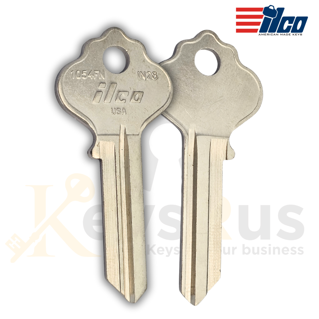 IN28 / 1054FN Key Blank – 10/Pack ILCO | Compatible with Furniture and Cabinet Locks