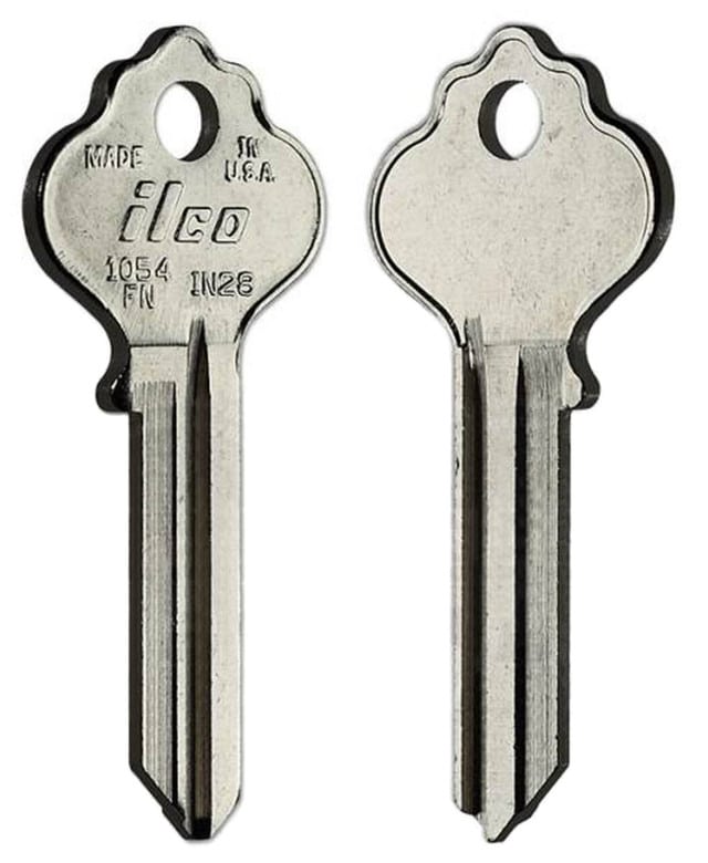 IN28 / 1054FN Key Blank – 10/Pack ILCO | Compatible with Furniture and Cabinet Locks
