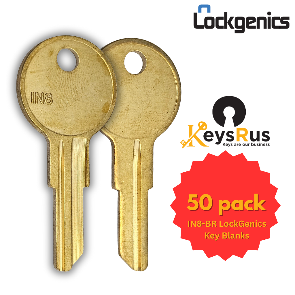 IN8-BR LockGenics Key Blanks – 50 Pack | Durable, Precision-Cut, Compatible with Locksmith Systems