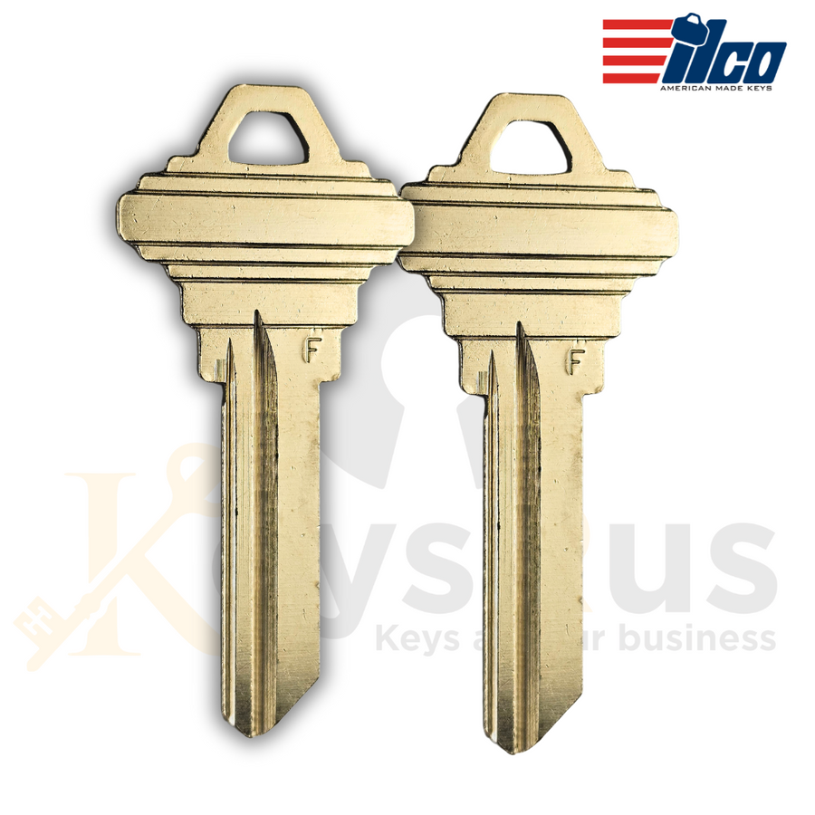 Ilco 101-F Key Blanks, 50-Pack, Premium Nickel-Plated Brass for Schlage F Keyway, 6-Pin Compatible