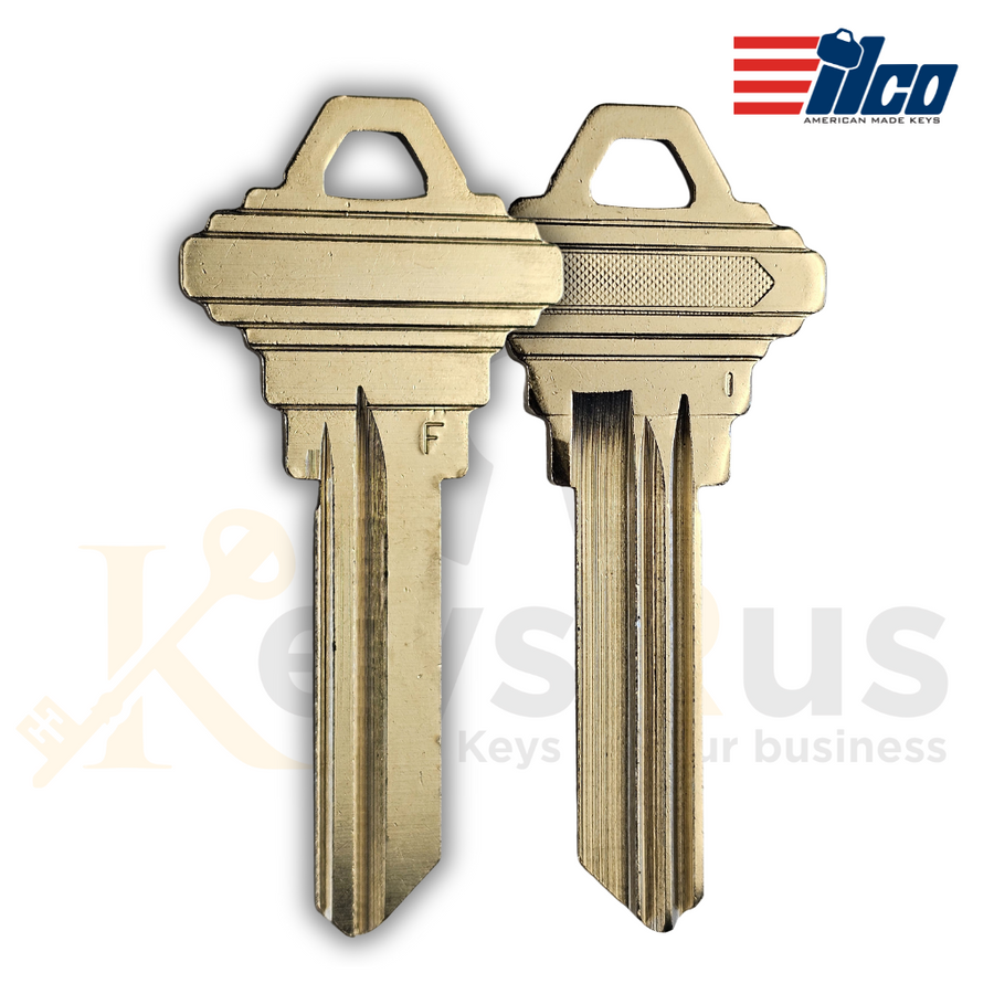Ilco 101-F Key Blanks, 10-Pack, Premium Nickel-Plated Brass for Schlage F Keyway, 6-Pin Compatible