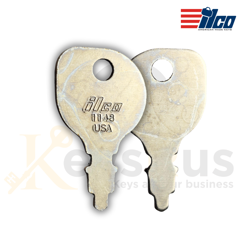 Ilco 1148 Key Blank – Lawn Tractor & Yard Equipment Replacement | Nickel‑Plated Brass (Uncut)