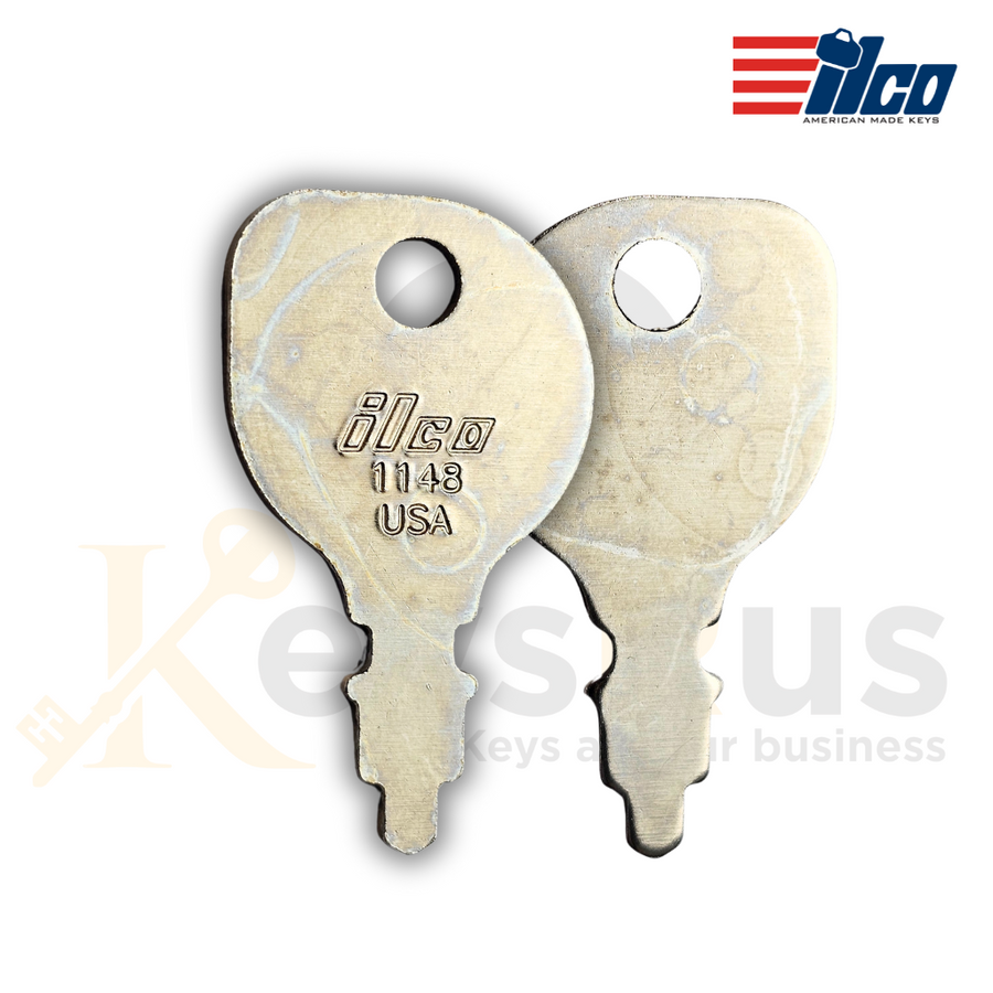 Ilco 1148 Key Blank, Lawn Tractor & Yard Equipment Replacement, Nickel‑Plated Brass (Uncut)