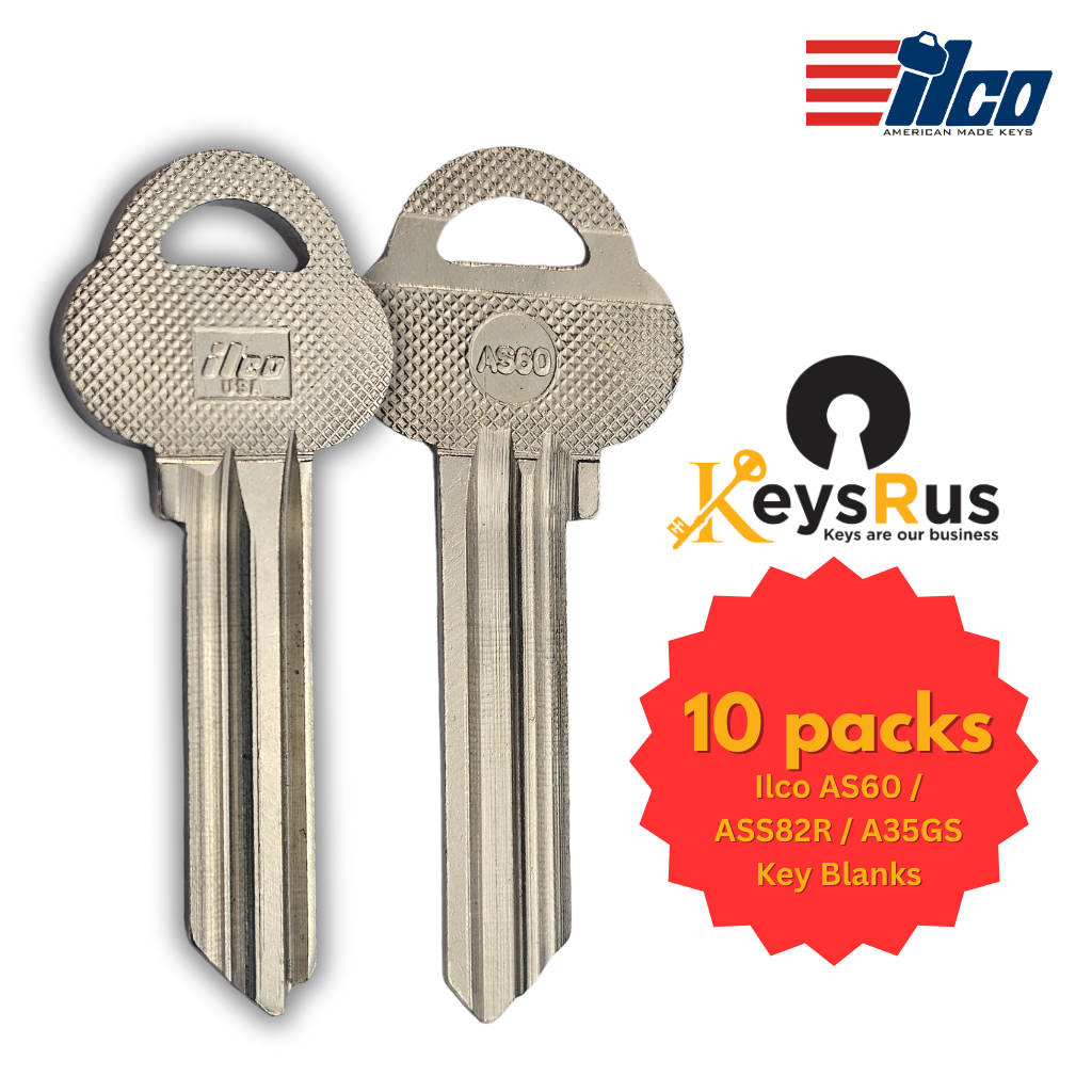 Ilco AS60 / ASS82R / A35GS Key Blanks – 10-Pack | Premium Brass Key Blanks for Assa Lock Systems