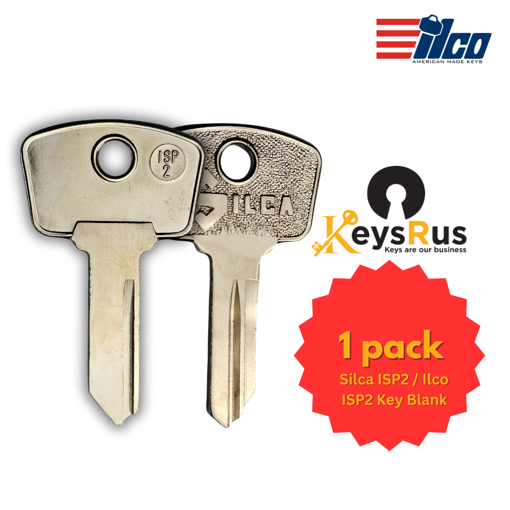 Silca ISP2 / Ilco ISP2 Key Blank – Harley-Davidson & Vintage Motorcycle | Nickel‑Plated Brass (Uncut)