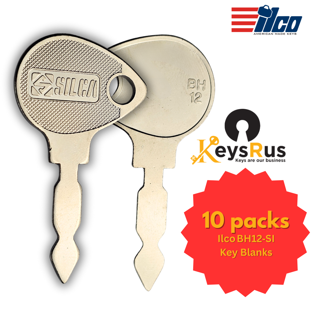 Ilco BH12‑SI Key Blank – Borguard & Bosch Switch Replacement | Nickel‑Plated Brass (Uncut)