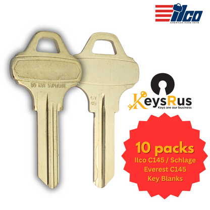 Ilco C145 / Schlage Everest C145 – 10-Pack 6-Pin Key Blanks | High-Security Replacement for Residential &amp; Commercial Locks
