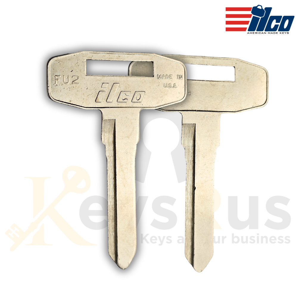 Ilco FU2 Key Blank – Mitsubishi Fuso Truck Replacement | Uncut Nickel‑Plated Brass