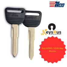 Ilco HD90 / X181 Key Blank – Honda & Acura Vehicles (1982–1992) | Uncut Nickel‑Plated Brass