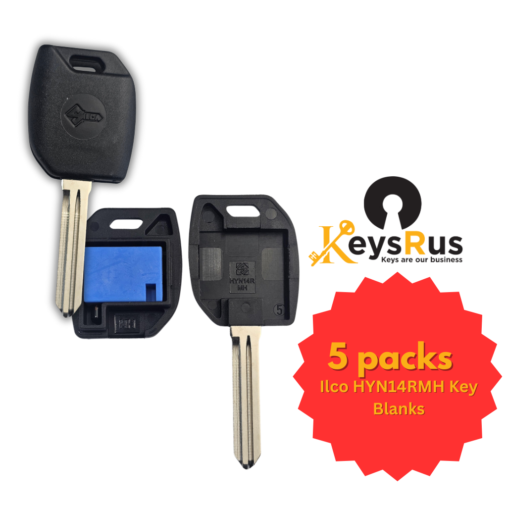 Ilco HYN14RMH – Transponder Key for Hyundai & Kia | Electronic Cloning Key for 2000–2010 Models | 5 pack