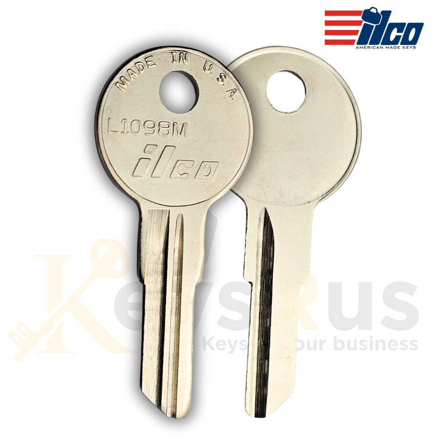 Ilco L1098M (Bargman BG2) Key Blank, Metal-Head Nickel‑Plated Brass (Uncut)