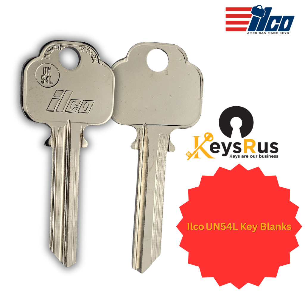 Ilco UN54L each Key Blanks – for Union & Commercial Cylinder Locks | Nickel‑Plated Brass (Uncut)