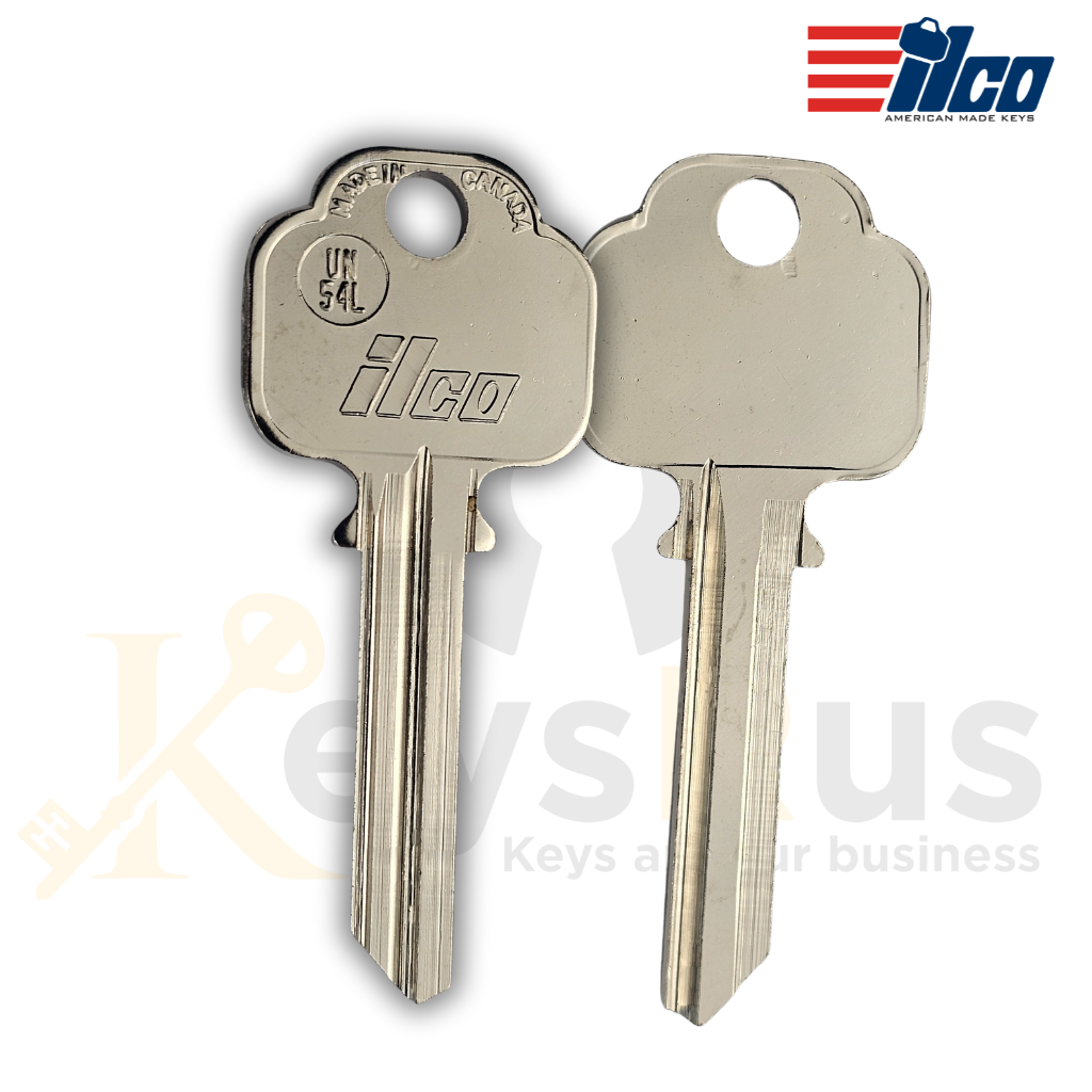 Ilco UN54L each Key Blanks – for Union & Commercial Cylinder Locks | Nickel‑Plated Brass (Uncut)