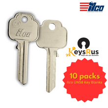 Ilco UN58 Key Blanks – 10 Pack for Union/Residential Cylinder Locks | Nickel‑Plated Brass (Uncut)