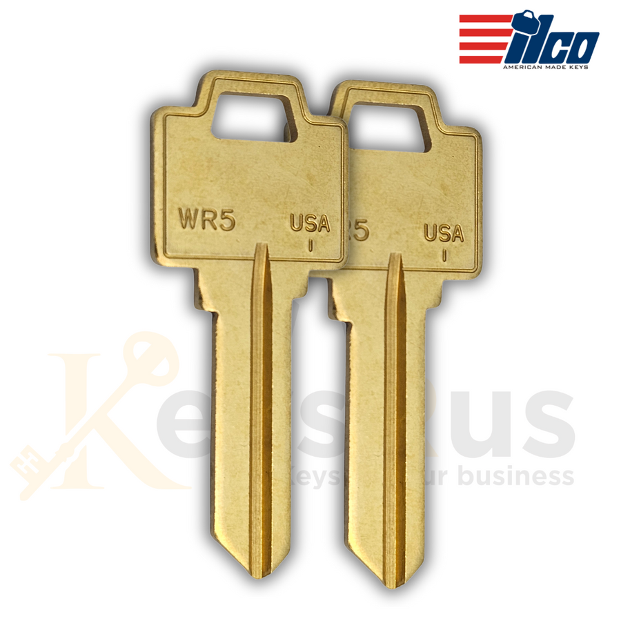 Ilco WR5-BR Key Blanks, 10-Pack, Premium Brass Key Blanks for Weiser Locks, Ideal for Residential & Commercial Use