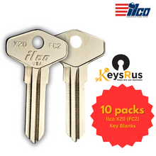 Ilco X20 (FC2) Key Blank – Ford, Jaguar, British Leyland Replacement | Uncut Nickel‑Plated Brass